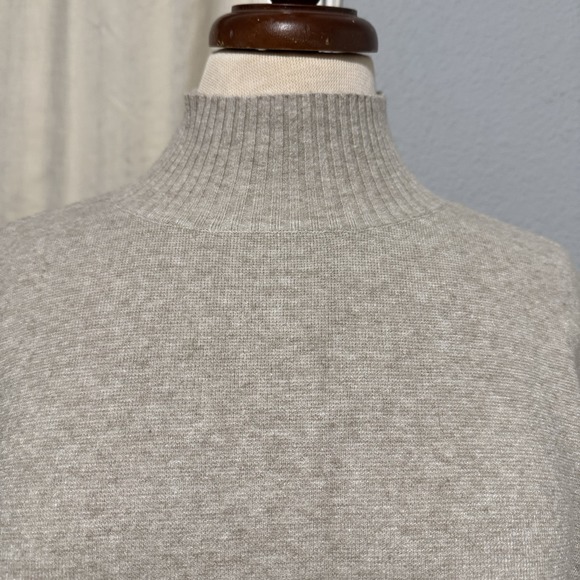 Cyrus Mock Neck Pullover Knit Strechy Sweater Dolman Sleeve Women Small Beige - Picture 2 of 14